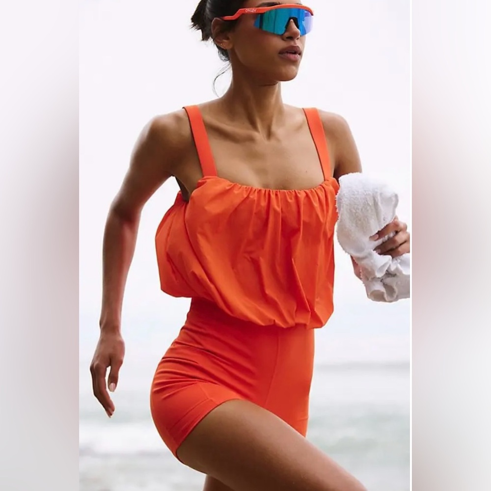 Free People Movement Bubble Trouble Onesie - Blood Orange Size Various